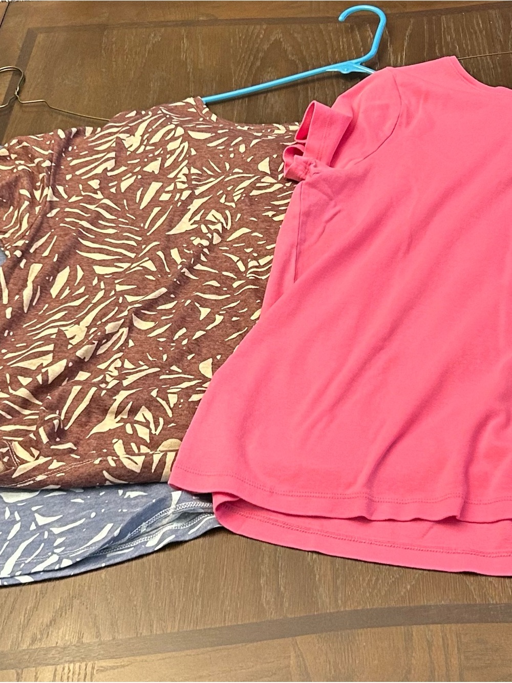 Women's Short Sleeve Tee Set - Hot Pink Solid, Gray Print, Brown Print